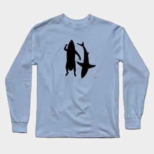 Surfer and Shark Long Sleeve T-Shirt